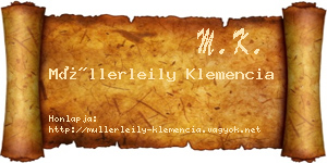 Müllerleily Klemencia névjegykártya